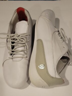 Puma White Sneakers with Olive Accent
